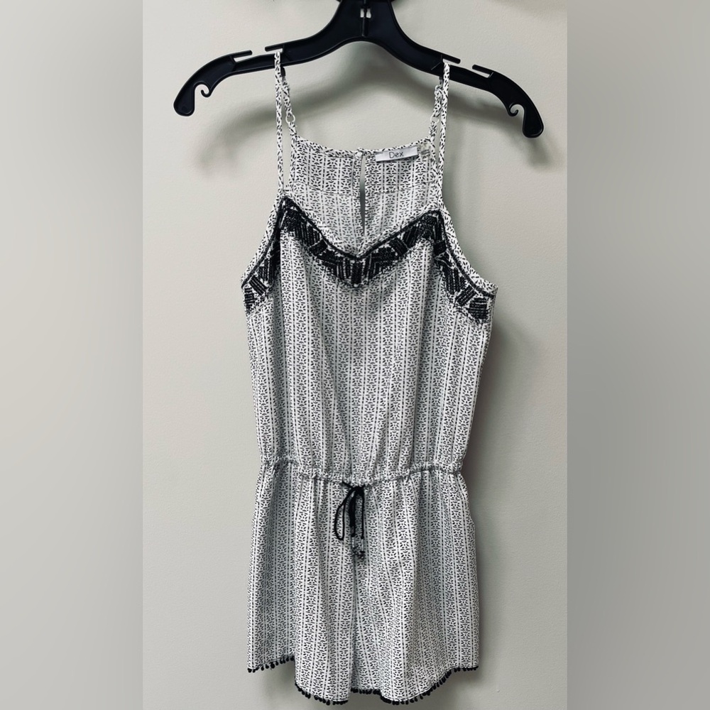 Dex Black and White Patterned Romper